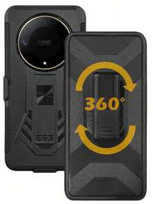 FUNDA ANILLO USO RUDO O CON CLIP PARA HONOR X9B HONOR MAGIC 6 LITE - Blanco y Negro - Ver 3