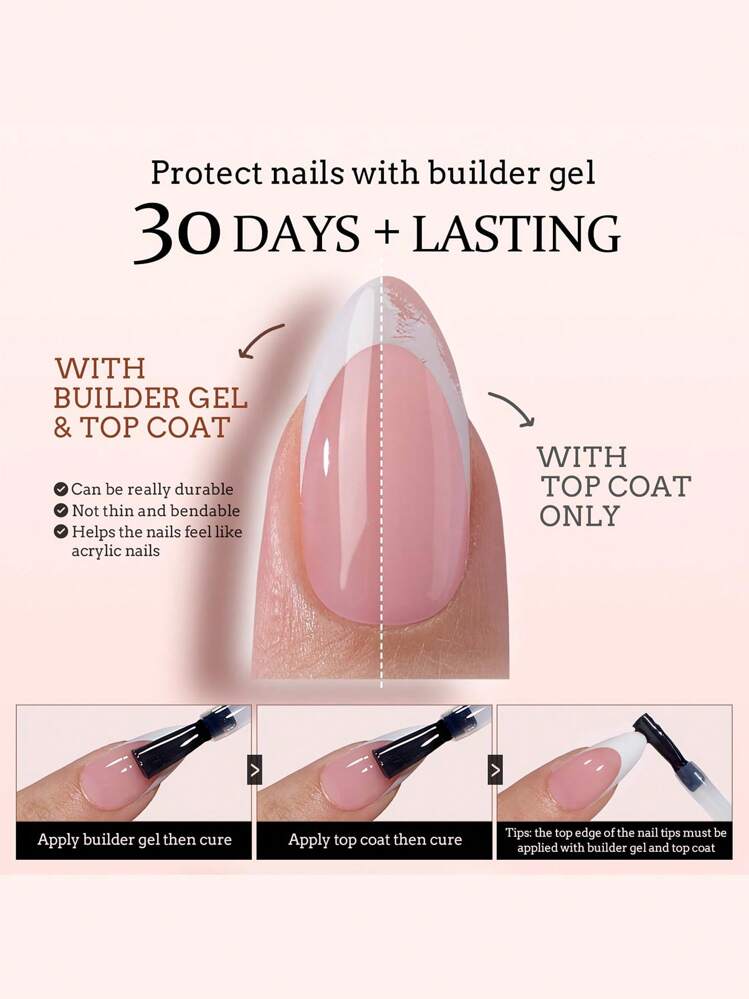 150 piezas de uñas de gel francesas - Uñas postizas de color natural con forma de almendra francesa, puntas de uñas cuadradas cortas, uñas falsas de gel suave, suministros de extensión de uñas acrílicas - Multicolor - Añade 5