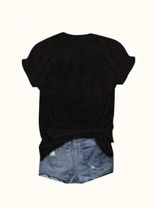 Damen T-Shirt in großen Größen, Rundhalsausschnitt locker geschnitten Kurzarm Top, Muster, dekorativ, Hund, einzigartig, personalisiert, ideales Geschenk für sie, Familie, Freunde, rosa Mädchen, für Feiertage, für Urlaub, für Jahrestage