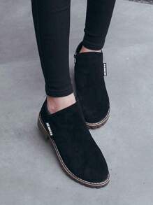 Giày bốt cổ ngắn nữ: Đỏ rượu, Đen, Nâu, Xanh lá cây đậm, Vàng, Bạc, Họa tiết da báo, Vàng, Kiểu Chelsea, Đế bằng, Đế xuồng, Mùa đông, Thu/Đông, Chiến đấu, Phương Tây, Gót dày, Giày cao gót, Màu be, Trắng, Thanh lịch, Ngắn, Thoáng khí, Chống trượt - màu đen - Xem 4