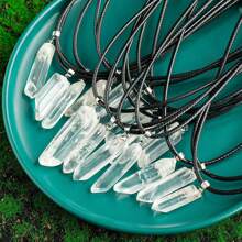 Natural Asymmetric Rock Crystal Point White Crystal Quartz Stone Pendants For Jewelry Making