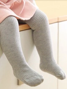 1件婴儿保暖连裤袜，新生女婴打底裤，婴幼儿男女童长袜，1-4岁 - 灰色 - 查看 2