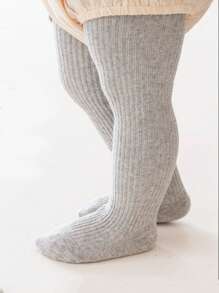 1件婴儿保暖连裤袜，新生女婴打底裤，婴幼儿男女童长袜，1-4岁 - 灰色 - 查看 1