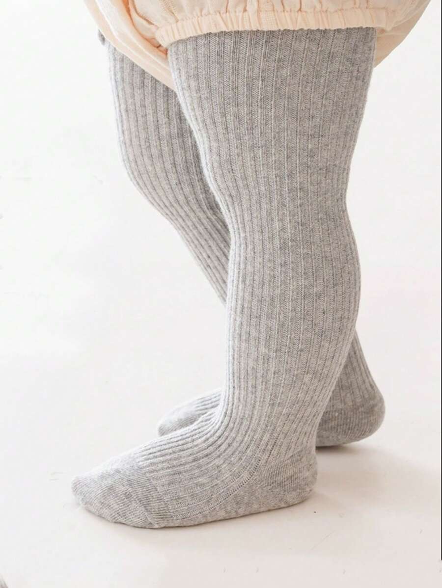 1件婴儿保暖连裤袜，新生女婴打底裤，婴幼儿男女童长袜，1-4岁 - 灰色 - 查看 1