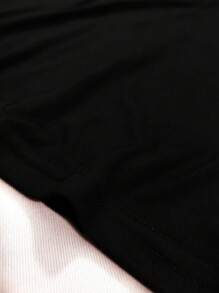 T-Shirts Dark Blouses For Women Round Neck Short Sleeve Fashion Casual Date Super Quality Elastic Casual Christmas Bird Sphere DUTU Fanelia Fashion - 黑色 - 查看 4