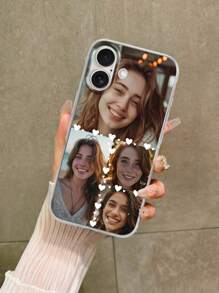 1 pieza Funda personalizada de 4 en 1 para teléfono con foto DIY compatible con iPhone 16 Pro Max / S24 Ultra / Redmi / OnePlus y otros modelos