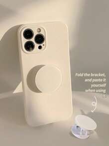 1 Ốp lưng điện thoại màu trơn tối giản cổ điển có giá đỡ, tương thích với dòng iPhone 16/15/14/13/12/11 của Apple - trắng - Xem 13