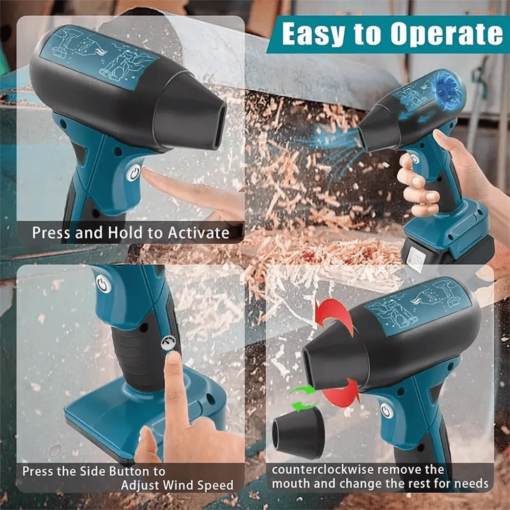 Jet Dry Mini Blower For Makita LXT 18V Battery, 130000RPM Compressed