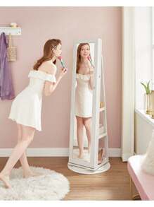 SONGMICS Jewelry Cabinet Valentine Day Back To School Dormitory Storage - White - View 2
