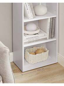 VASAGLE Librería, Estantería de 6 Niveles, para Salón, Estudio, Oficin, Dormitorio, Estilo Escandinavo, 40 x 24 x 178,5 cm, Blanco - Blanco - Ver 2