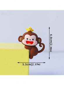 1 pièce Topper de gâteau mignon avec animal de bande dessinée, petit singe, girafe, cochon, éléphant, décoration de gâteau de bande dessinée, train coloré, décoration de gâteau avec drapeau amovible, convient pour l'anniversaire, la révélation du sexe, le baptême, décoration de gâteau, thème animal, réutilisable