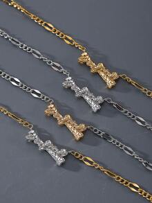 1 件时尚骷髅链项链，嘻哈酷炫，铜色，男女通用 - 骷髏項鍊 - 查看 6