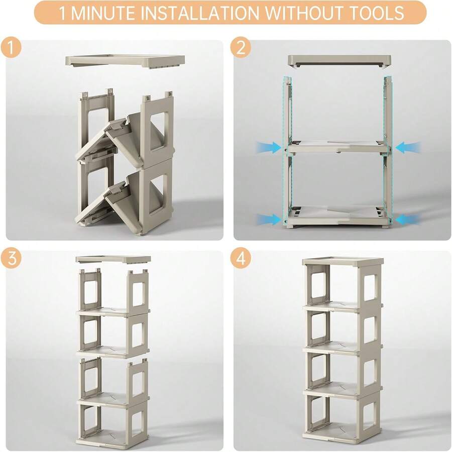 Narrow Shoe Rack 5 Tier Foldable Shoe Storage And Organisation For