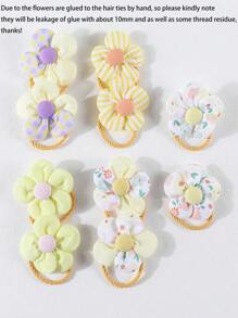 10pcs Cute Flower Hair Ties For Girls, Colorful Elastic Ponytail Holders Hair Accessories Suitable For Daily Use