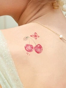 4 chiếc bánh hình bướm anh đào Dopamine nhiều màu sắc Quà tặng họa tiết Y2k Hình xăm tạm thời, Hình xăm giả cho phụ nữ, Đồ trang trí tiệc cho trẻ em Vai, Cổ, Xương đòn, Bàn tay, Ngón tay & Sau tai - Nhiều màu - Xem 2