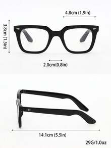 1 Cặp Kính Gọng Vuông Cổ Điển, Kính Trơn Đơn Giản Unisex, Thích Hợp Làm Phụ Kiện Trang Trí, Chơi Game Trên Máy Tính Và Sử Dụng Trong Văn Phòng - Nhiều màu - Xem 7