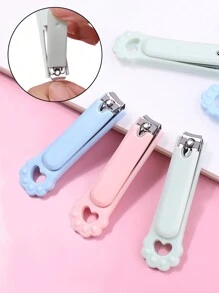 可爱卡通猫爪指甲钳，便携式平口指甲工具，糖果色女孩指甲钳 - 彩色 - 查看 1