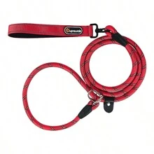 宠物狗牵引带，训练小狗 P 型项圈，适用于中型和大型犬，安全扣通用狗链项链，牵引带适用于小型/中型/大型宠物 - 紅色 - 查看 17
