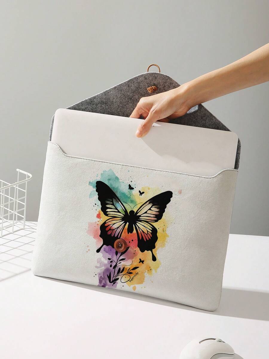 Butterfly Pattern Printed Laptop Bag Computer Cloth Cover Accessories