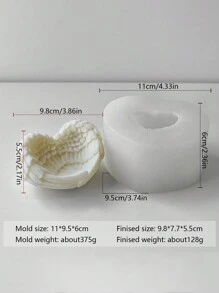 1 件爱心天使翅膀硅胶模具，可制作树脂收纳盒、托盘、烛台工艺品、芳香疗法产品、珠宝托盘家居装饰 - 白色 - 查看 7
