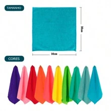 Kit 5 Multipurpose Cleaning Flannel Microfiber Cloth - 多種顏色 - 查看 8