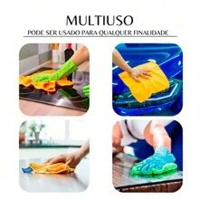 Kit 5 Multipurpose Cleaning Flannel Microfiber Cloth - 多種顏色 - 查看 3