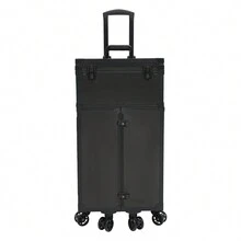 Rainaut Maleta De Maquillaje Profesional, Rolling Makeup Case, Salon Trolley Cart Beauty Facial Storage Travel Box +4keys, 6 Universal Wheels, Clear Storage Bag, Wide Opening, For Make-Up Artists - Black - View 3