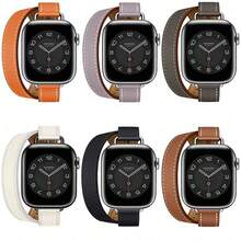 Double Tour Tương thích với Dây đeo Apple Watch 38mm 40mm 41mm 42mm 44mm 45mm 49mm Khóa kim loại Dây đeo bằng da PU có thể điều chỉnh Dây đeo thay thế tương thích với Apple Watch Ultra 2 Series 9 8 7 SE 6 5 4 3 2 1 - Bụi hồng - Xem 6