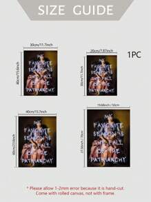 1幅现代复古风格装饰艺术帆布墙画，标题：“诙谐晦涩的语录”，复古海报，水墨肖像画，适用于客厅、卧室、家庭办公室 - 无框墙饰，室内装饰艺术海报 - 彩色 - 查看 6