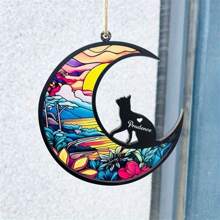 Cat Memorial, Suncatcher, Pet Memorial Gift, Cat Lovers, Window Hanging Decoration, Handmade Custom Name Cat Decor, Perfect For Farmhouse Porches, Study Rooms And Party Scenes, Ideal For Friends' Birthday,Halloween, Christmas Gifts-1pc