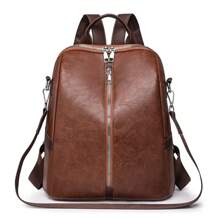 Vintage Style Large Capacity Middle Chain Link Backpack, Versatile Ladies Backpack - Multicolor - View 15
