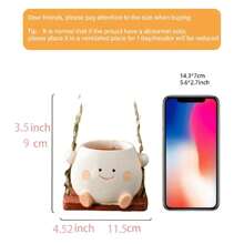 قطعة واحدة من آنية الزراعة ذات الوجه المبتسم، آنية زراعة معلقة صغيرة للنباتات الداخلية والخارجية، آنية زراعة زهور جميلة معلقة لنبات السلسلة المرجانية ، آنية زراعة لحوض النباتات الدائمة الصغيرة - متعدد الألوان - مشاهدة 7