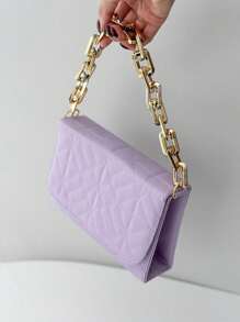 Luxury Women's Handbag With Chain Strap And Crossbody Shoulder Bag - 紫色 - 查看 2