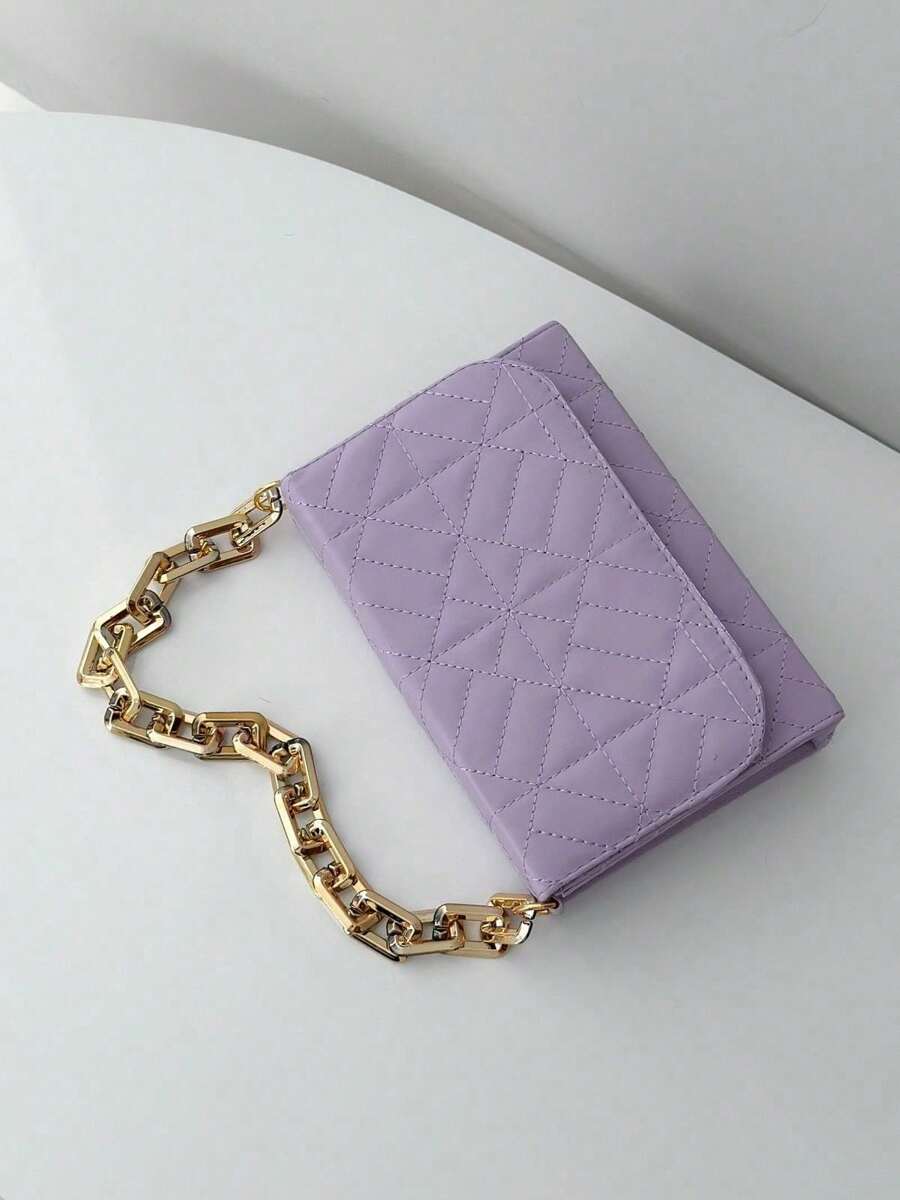 Luxury Women's Handbag With Chain Strap And Crossbody Shoulder Bag - 紫色 - 查看 1