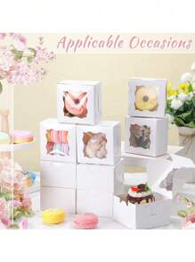 Ventana transparente taza de papel cupcake caja de embalaje caja de muffin caja de pastelería galleta copo de nieve pastelería Caja de embalaje de panadería - Blanco - Ver 4