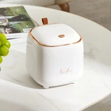 Thùng rác mini 1 cái, Thùng rác nhựa màu trắng, Thùng rác để bàn đơn giản, Hộp đựng nhỏ, Thùng để bàn dễ thương với thiết kế túi đựng rác ẩn hai lớp, Nắp đẩy để mở và khẩu độ rộng, Hoàn hảo cho sử dụng tại nhà và văn phòng - trắng - Xem 9