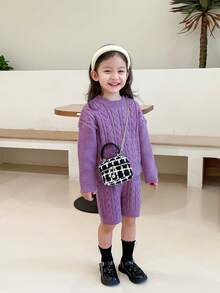 儿童格子单肩包，大容量手提包，时尚外出包，新款秋冬设计 - 格子斜肩包 - 查看 4