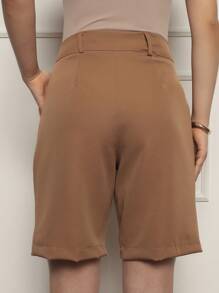 Women's Bermuda Plus Size P To G3 Summer Tailored Fabric - Màu nâu - Xem 4