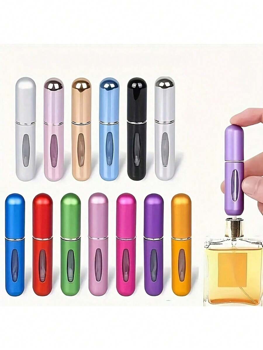 5 chai xịt nước hoa rỗng 5ML (Màu sắc ngẫu nhiên sẽ không giống nhau), chai xịt nước hoa có thể nạp lại, chai xịt mini, chai nước hoa bỏ túi nhỏ, hộp bơm mùi hương, hộp đựng nước hoa rỗng di động để đi du lịch, đi học hoặc tiệc tùng - Nhiều màu - Xem 1