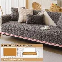 1 件毛绒厚绗缝提花沙发垫套，柔软亲肤，宠物友好型防滑，适合 4 个季节 - 彩色 - 查看 31