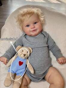 1 件手工制作 18 英寸仿真可爱娃娃 Maddie Reborn 娃娃，柔软布质身体，卷发，可收藏为圣诞节/生日礼物（眼睛颜色随机发送） - Reborn Doll - 查看 4