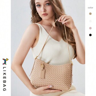 LIKEBAG 全新时尚纯手工编织女包女士手提包休闲潮流单肩斜挎包钱包