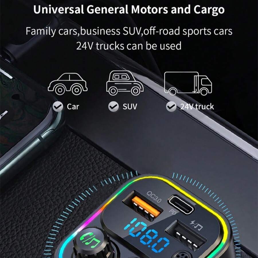 Car Bluetooth FM Transmitter Car MP3 Stereo Music Player Handsfree 3