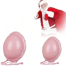 1 件充气圣诞老人肚皮服装 - 圣诞节趣味 PVC 假啤酒肚、角色扮演和派对道具 - 彩色 - 查看 2