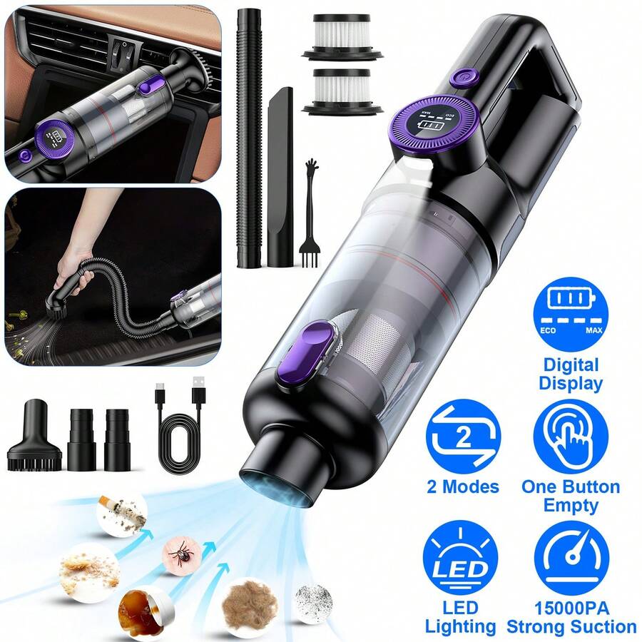 3 In 1 Handheld Vacuum Cleaner Cordless Car Vacuum 15000PA Rechargeable