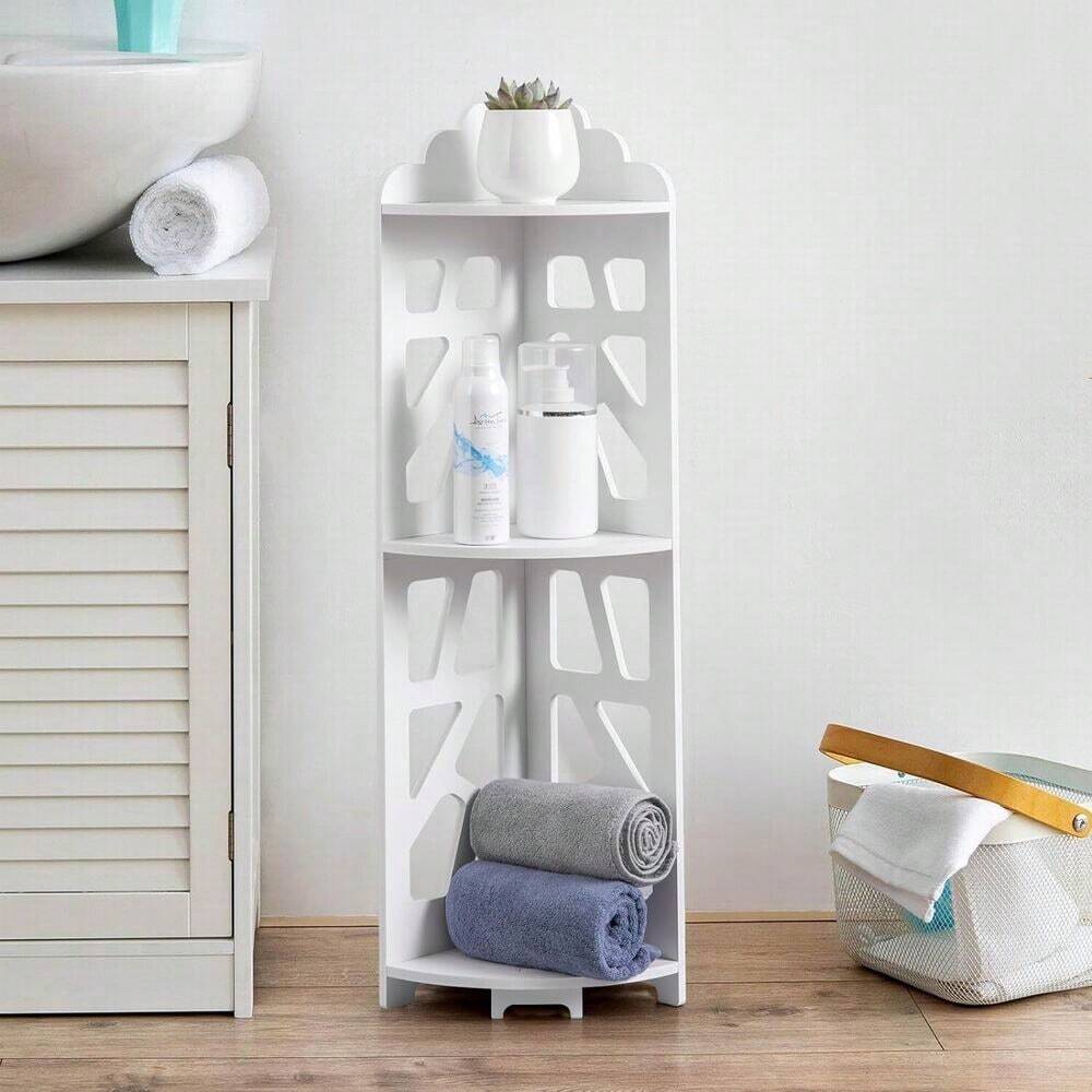 Small Bathroom Storage Organizer, Corner Shelf, White SHEIN USA