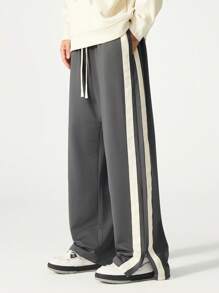 Plus Size Men Loose Straight Leg Casual Pants, Fashion Brand, New Autumn Style, Fall - Dark Grey - View 2