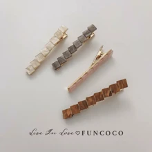 波西米亚风4件套可爱小方头发夹，适合短发，简约发型，情人节礼物，发爪夹，发夹，发卡，学习用品，发饰，头部饰品，发卡 - 彩色 - 查看 9
