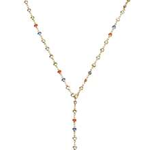 CIREY 复古多层项链，彩色锆石十字链和心形吊坠项链，可爱奢华的不对称设计 - 黃金色 - 查看 11