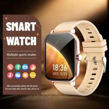 New Arrival 1pc Unisex Silicone Smartwatch Band, Calling/Answering Function, Pedometer, Calorie Tracking, Alarm Clock, Call/Message Reminder, Multi-Functional Sport Smartwatch, 1.83" Full Screen Touch, Compatible With Android & IOS, Perfect Gift For Christmas, New Year, Valentine's Day - Silver - View 3